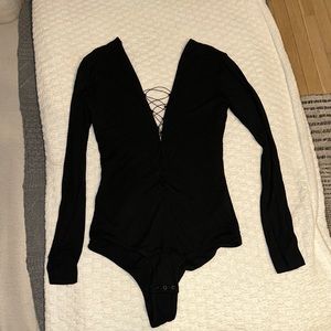 T by Alexander Wang Lace Up Bodysuit